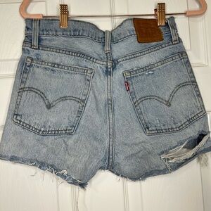 Levi's Light Blue Distressed Jean Shorts